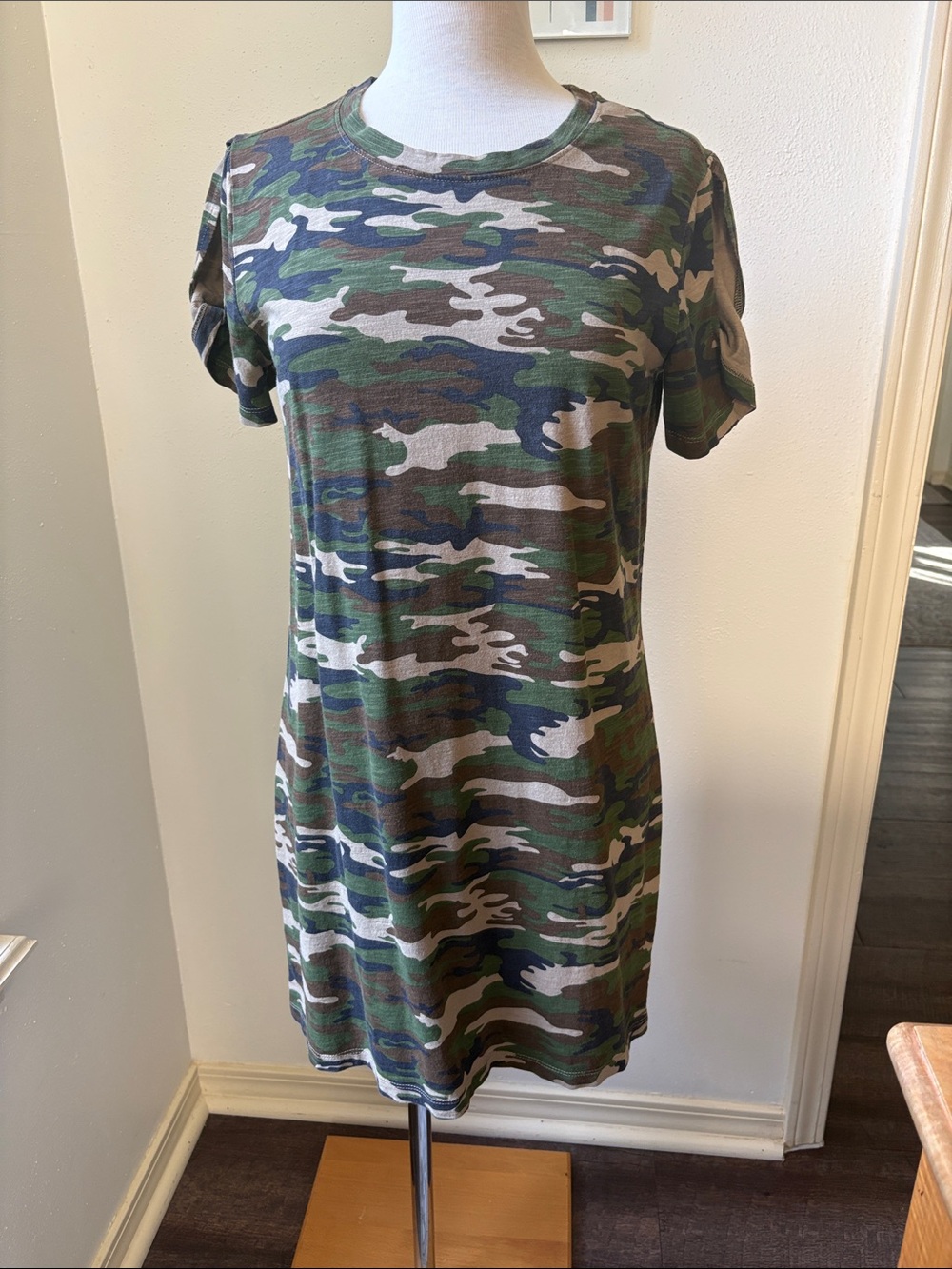 Sanctuary Camo Tee Dress in Green & Brown